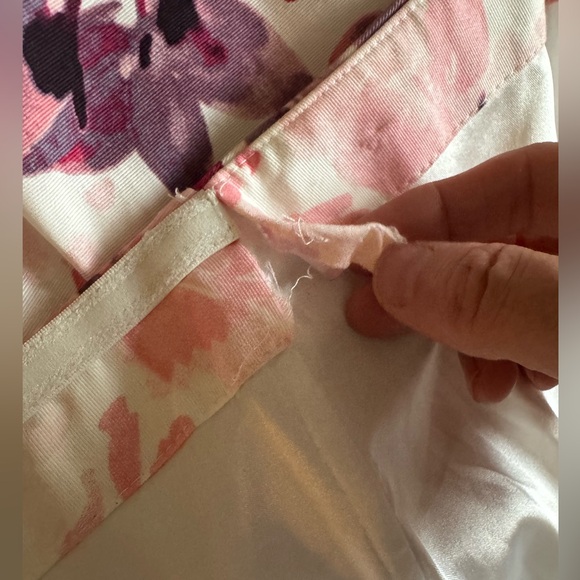 WHBM sleeveless Pink Rose bold flowers pleated fit & flare swing dress size 6 - Picture 8 of 10